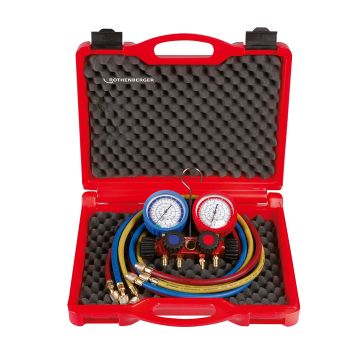 Set manifold standard de manomètre à 2 voies et flexibles de liaison pour R22, R134a, R407C et R404A