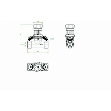 Robinet d'équilibrage OVENTROP Hycocon VTZ - PN 16 DN 15, Rp ½ F, avec prises de pression et robinets de vidange - 1061704