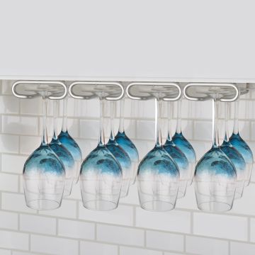 Support pour verres à vin en acier 4 lignes