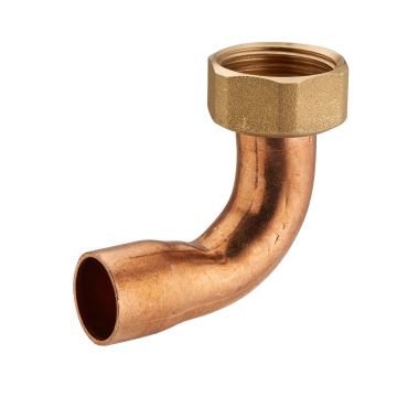 Raccord 2 pièces coudé laiton à visser femelle écrou prisonnier F3/4' (20x27) / cuivre à souder NOYON & THIEBAULT - Ø 18 mm - 778-2018L1
