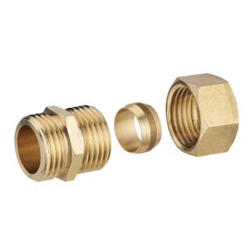 Raccord laiton bicone mâle M3/8 (12x17) pour tube cuivre NOYON & THIEBAULT - Ø 12 mm - 412-1212L1