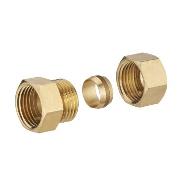 Raccord laiton bicone femelle F1/2' (15x21) pour tube cuivre NOYON & THIEBAULT - Ø 14 mm - 413-1514L1