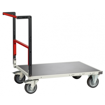 Chariot FLAT-PACK™ dossier repliable plateau tôle galva roues TPE 400 kg - Dimensions au choix