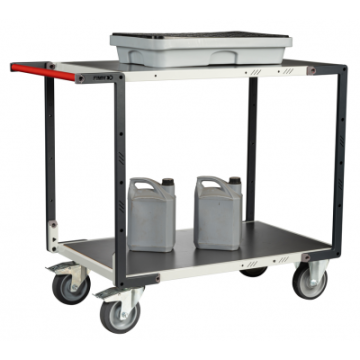 Servante à plateaux tôle galva montée FLAT-PACK™ 400 kg - Nombre de plateaux et dimensions au choix