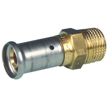 Raccord droit mâle laiton multicouche à sertir th ou be ø26x3.0-3/4