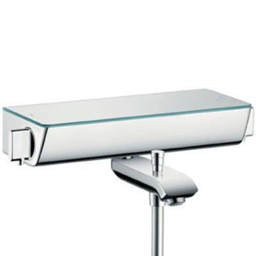 Hansgrohe 13141400 Ecostat Select Mitigeur thermostatique avec tablette en verre de sécurité Montage en saillie Blanc/chromé