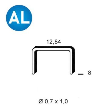Agrafes A-08 aluminium - Boite de 10000 pièces - 6A-088
