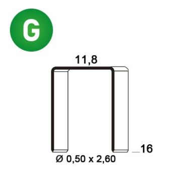Agrafes BA-16 galva - Boite de 40 000 pièces - 6BA161