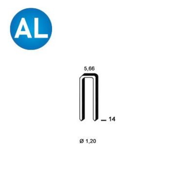 Agrafes E-14 aluminium - Boite de 5000 pièces - 6E-148