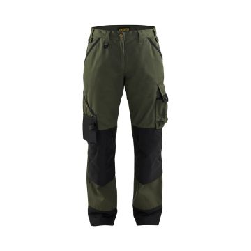 Pantalon paysagiste femme Vert armée/Noir 71541835 - Taille au choix