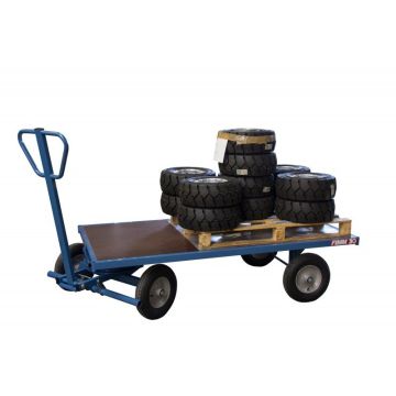 Chariot avant train pivotant 2000 x 1000 mm roues caoutchouc 1000 kg - 800007114