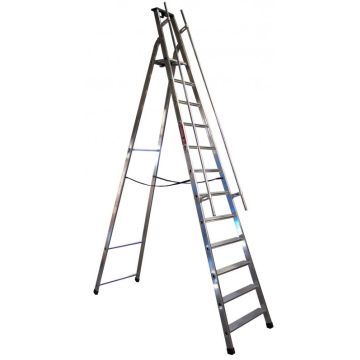 Escabeau repliable professionnel avec rampe de sécurité 150 kg