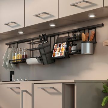 Porte-rouleau de cuisine à accrocher gris anthracite