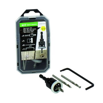 Kit de perçage vynex 1 guide + 3 forets + 1 fraise + 1 clé btr - 351400026393