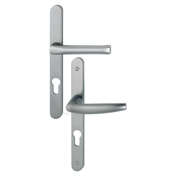 Ensemble de porte-fenêtre plaque étroite Atlanta 113KH/300LMSGL/1530 HOPPE Saillie réduite 195mm Asp.inox F9 Clé i Entr.92 C.8 - ép.78/87 - 3304499