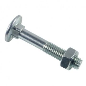 Boulon lennie tête ronde collet carré trcc - zingué blanc - ø12x200 - boite de 12 - btrcc1220002b