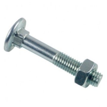Boulon lennie tête ronde collet carré trcc - zingué blanc - ø12x50 - boite de 50 - btrcc1205002b