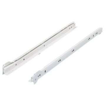 Paire de coulisses à galets FR402 HETTICH - L.250 mm - Charge 25 kg - Blanc - 106161101                                