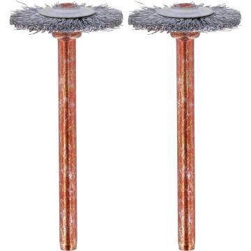 Lot de 2 brosses acier inoxydable couronne pour Dremel - 26150530JA