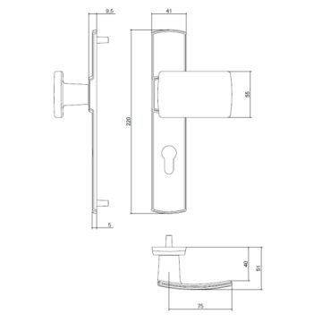 Ensemble palière 525 scult sgn2 bezault entraxe 195 mm chrome velours - 204378