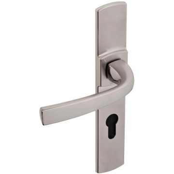 Ensemble de porte sur plaque Muze BEZAULT - Entraxe 195mm - Chrome velours - Clé I -  4075/6391 