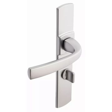 Ensemble de porte sur plaque Muze BEZAULT - Entraxe 165mm - Chrome velours - Bec de cane WC - 4075/6390