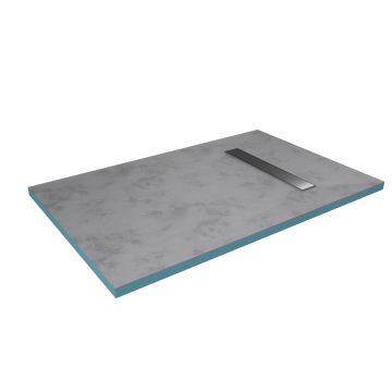 Receveur de douche a carreler 90x140cm recoupable sur mesure avec bonde caniveau pour douche a l'italienne - rainy linear 140 Aurlane - FAC113
