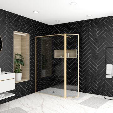 Paroi de douche avec volet pivotant 120+40x200 cm - Couleur finition au choix