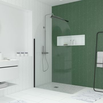 Paroi de douche arrondie 120x200 cm - Couleur profilé au choix