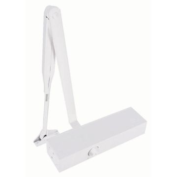 Ferme-porte tous profils DORMA - bras standard - freinage ouverture - force 2/4 - Blanc - 27112211 