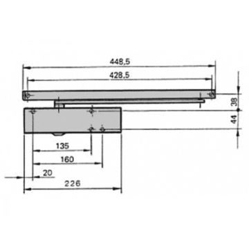 Ferme-porte TS Wood - Force 3 - crémaillère elliptique - Argent - 118431 