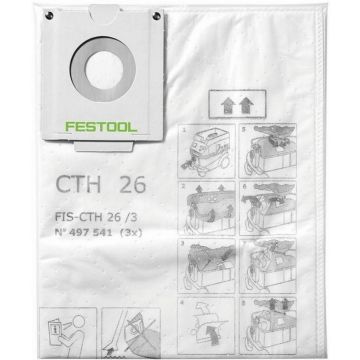 Sac filtre de sécurité FESTOOL FIS-CTH 26 - 3 pièces - 497541