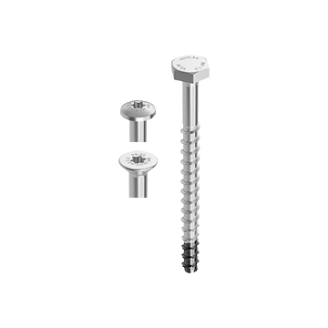Boite de 100 vis multi monti 6x60 mm heco schrauben - tête fraisée ø 11.5 - t30 - zingué argent - 37136