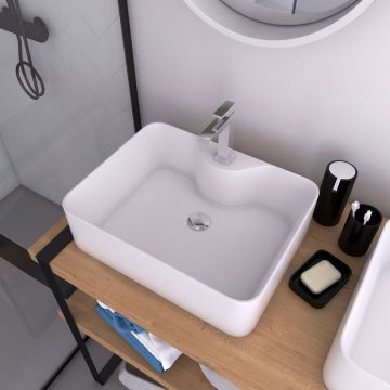 Vasque à poser rectangle en céramique - 48x37x13.5cm - rectangular Aurlane - LAV489