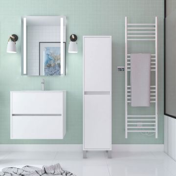 Colonne de rangement sur pieds - hauteur 160 cm - 2 portes - xenos - Couleur au choix