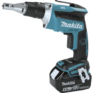 Visseuse plaque de plâtre 18 v li-ion 5 ah  makita - 2 batteries, chargeur, coffret - dfs452rtj