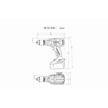 Perceuse à percussion METABO - SB 18V - LTX BL I 2 x 4,0 Ah Li-Power, ASC 55, coffret - 602352500