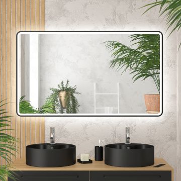Miroir salle de bain avec éclairage LED et contour noir - 120x70cm - GO BLACK LED Aurlane - MIR058