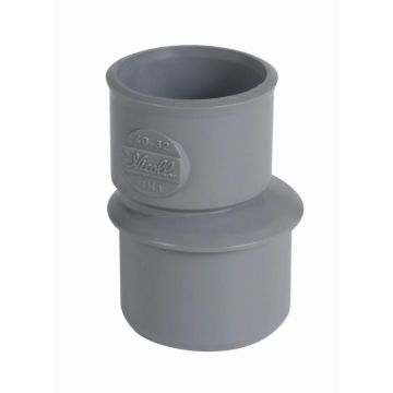 Réduction NICOLL extérieure excentrée - mâle-femelle - PVC gris - Ø 40/32 mm - IH1