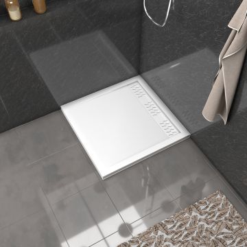 Pack receveur acrylique blanc 80x80 et grille décor aluminium blanc brillant - pack whitness ii Aurlane - PACR022