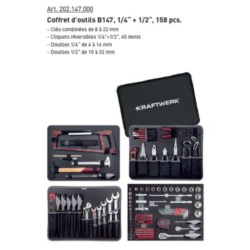 Coffret outillage 158 pièces kraftwerk - 202.147.000