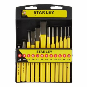 Outils de frappe (chasse-goupilles+burin a froid) jeu de 12 pièces - 4-18-299