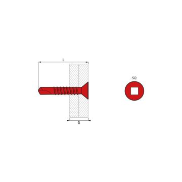 Boîte 250 vis autoperceuse tfq acier scell-it - sq2 - 4.8 x 60 mm - tfq48060