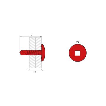 Boîte 250 vis autoperceuse tête ronde large zingué scell-it - sq2 - 4.8 x 25 mm - trlq48025