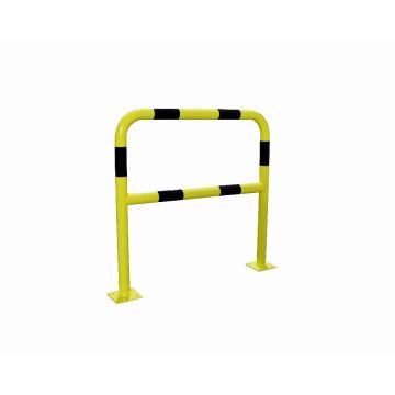 Barrière de protection noire et jaune avec platine 150 x 150 mm VISO - acier galva - 1000 x 1000 m - Ø60 mm - BAR600NJ
