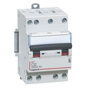 Disjoncteur DX³4500 6kA bornes à vis 4P 400V~ 32A courbe C - 3 modules - Legrand