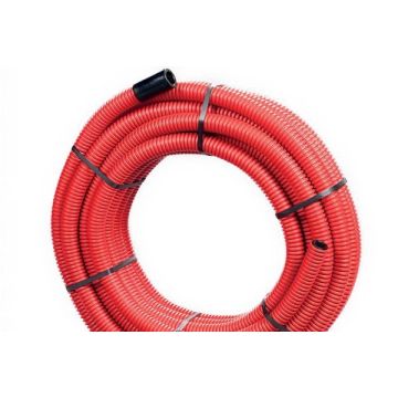 Gaine Janoflex annelée rouge diamètre 40mm couronne de 25 mètres - ELYDAN - 2127