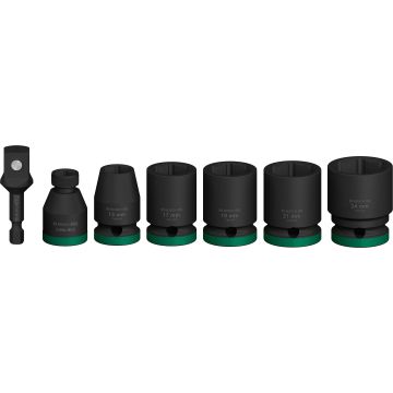 Coffret de douilles PRO Impact avec adaptateur, 1/2', Standard, 7 pièces - BOSCH - 2608003032