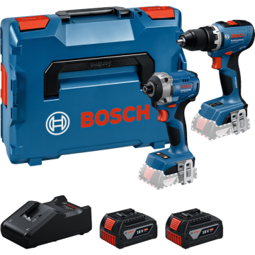 Combo Kit 2 outils 18 V GSR + GDR + 2x GBA 5.0 Ah + GAL 18V-40 Professional - BOSCH - 0615A50090