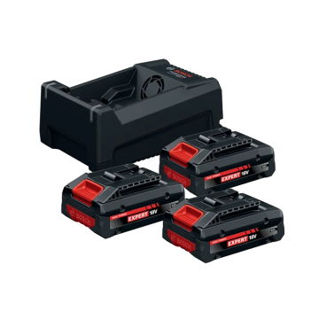 Set de base EXPERT - Chargeur 12/18V - 3X batterie 18V 4.0ah - BOSCH - 0615V0005X